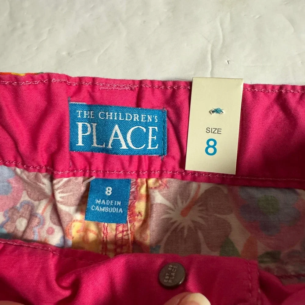 The Childrens Place Girls Patchwork Paisley Floral Shorts Multi-Color Size 8